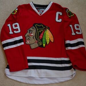NHL Chicago Blackhawks Jonathan Toews Captain Red Home Jersey